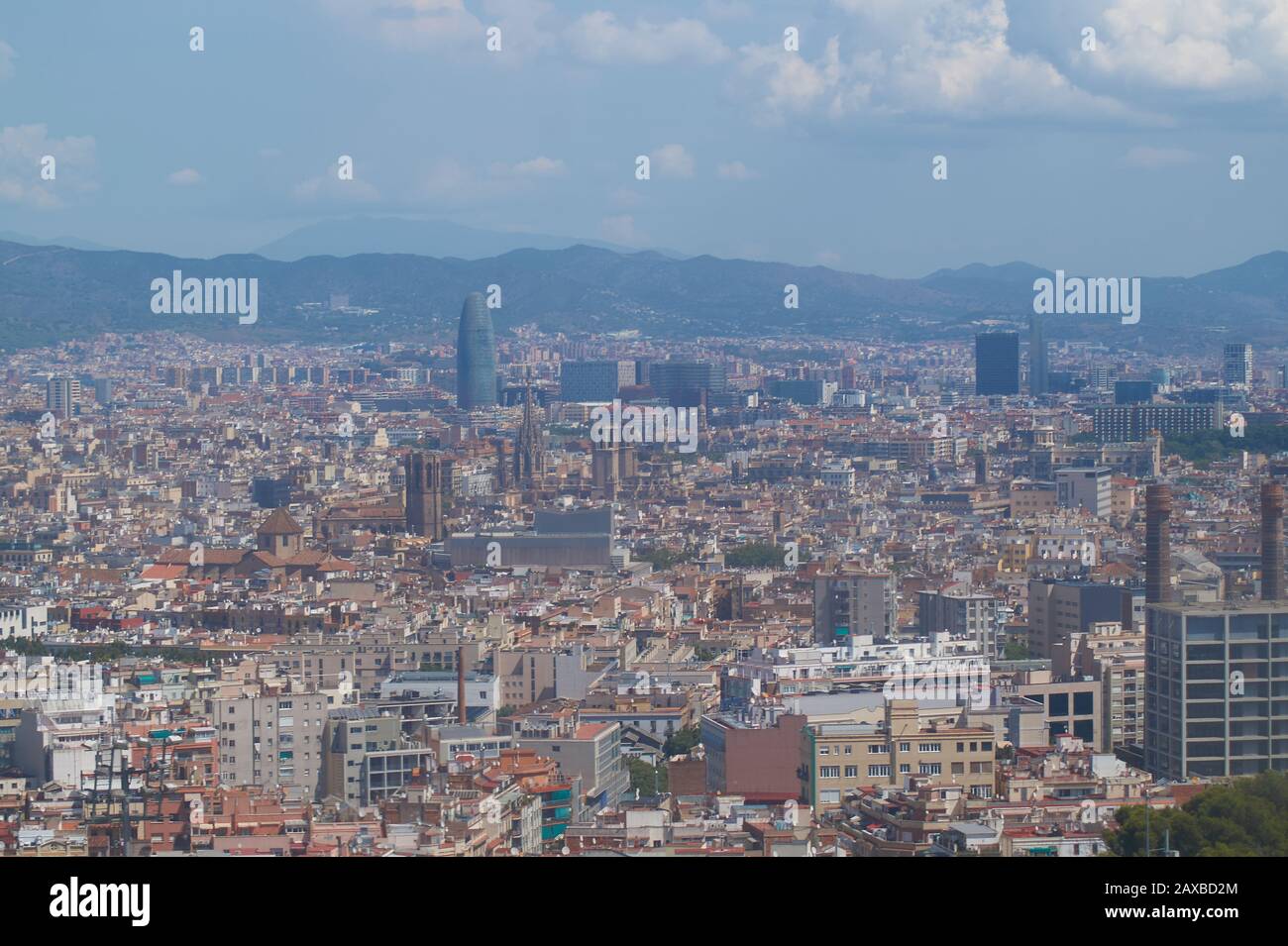 Vue sur Barcelone D'En Haut Banque D'Images