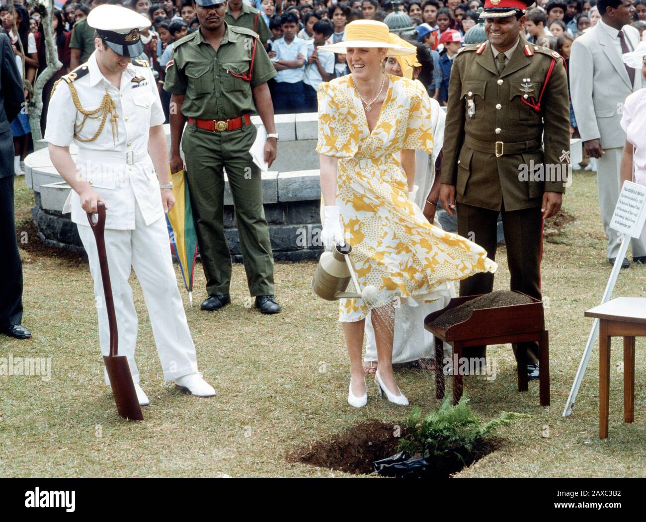 Le Prince Andrew et Sarah Ferguson, duchesse de York, visitent Maurice en septembre 1987 Banque D'Images