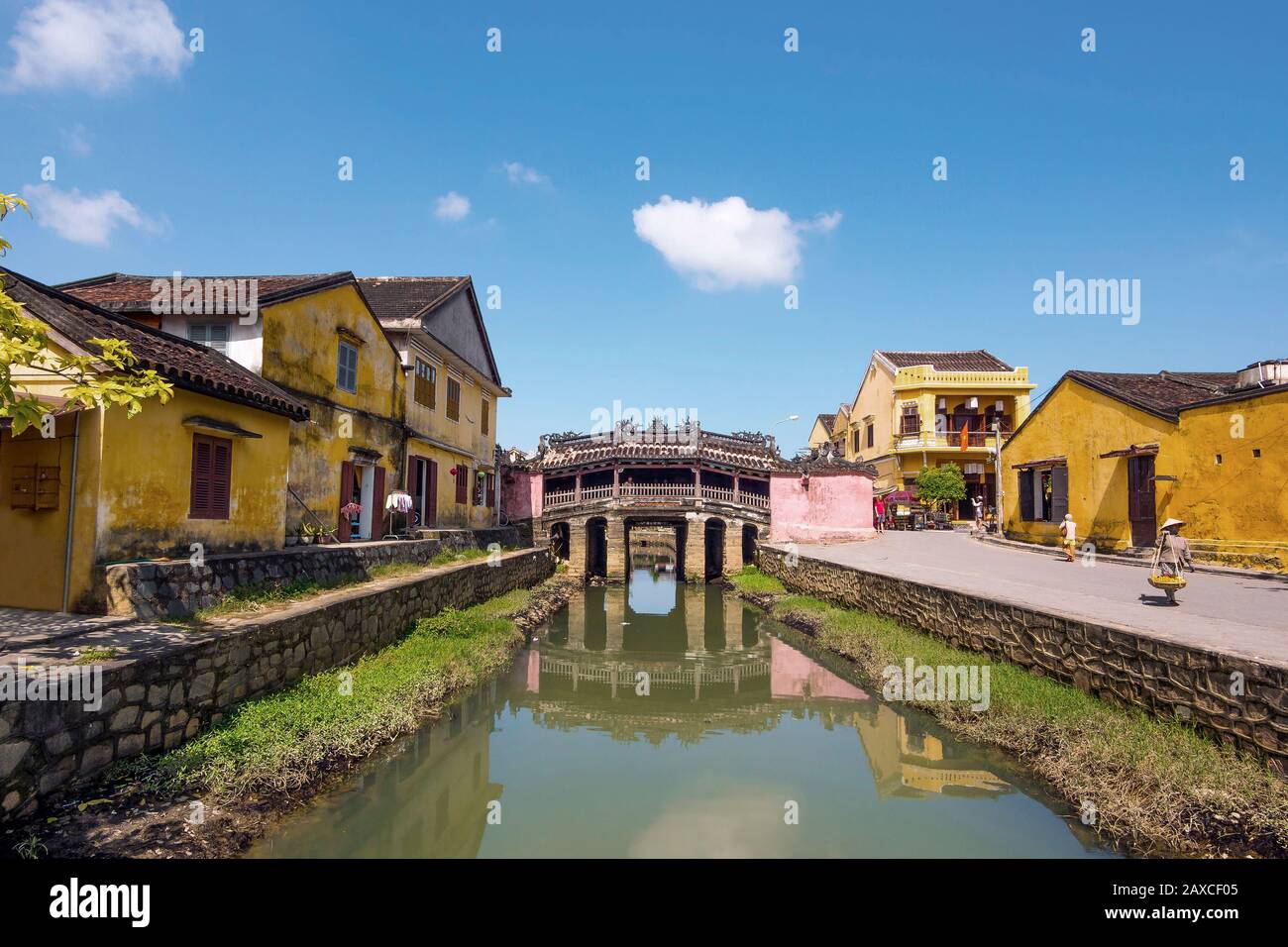 Pont couvert japonais dans l'ancienne ville de Hoi An, au Vietnam. Banque D'Images