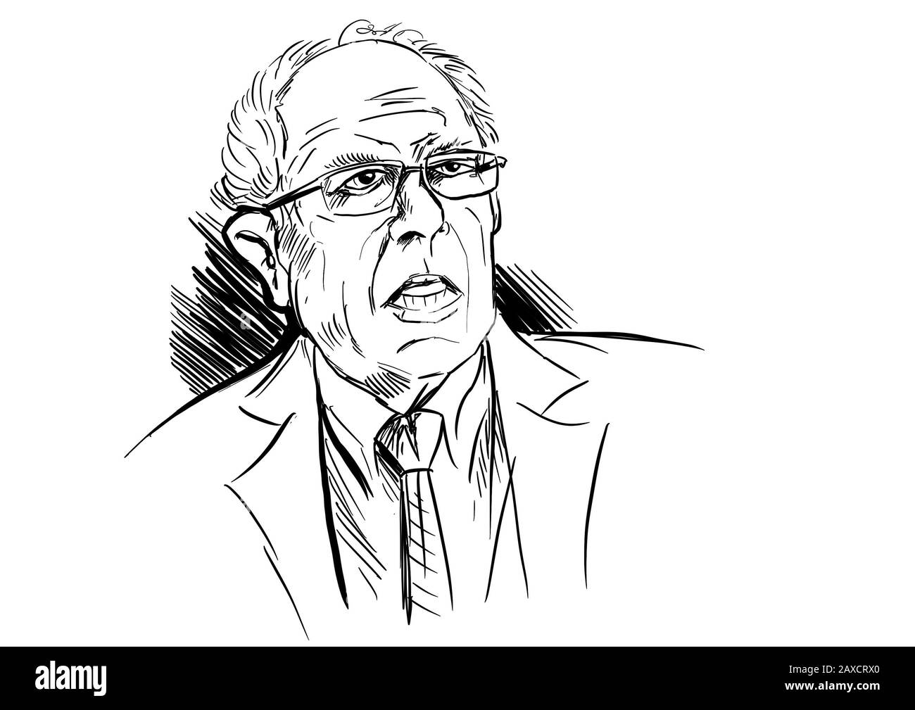Illustration de la caricature de Bernie Sanders Banque D'Images