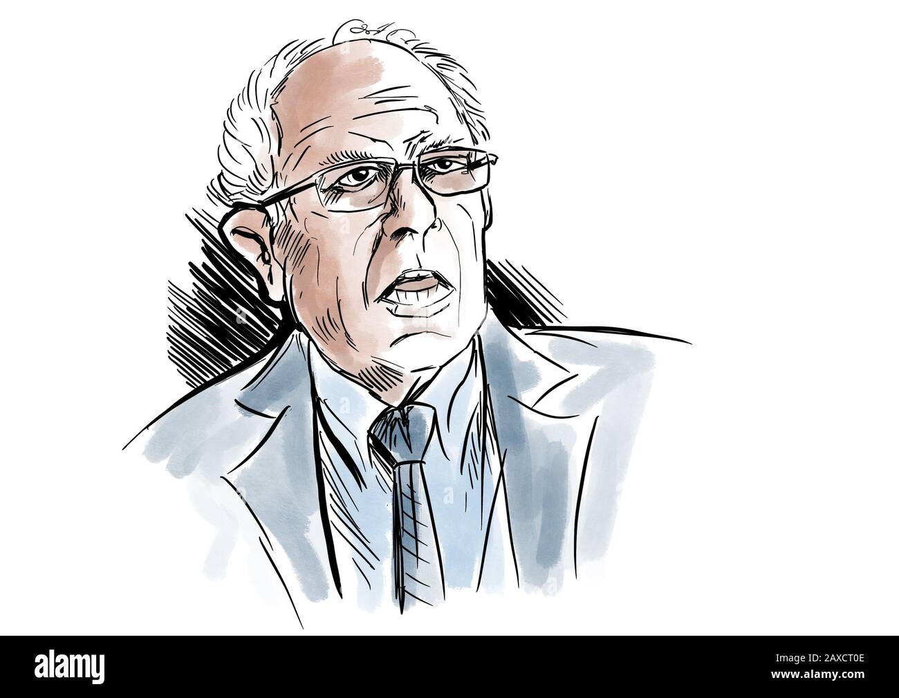 Illustration de la caricature de Bernie Sanders Banque D'Images