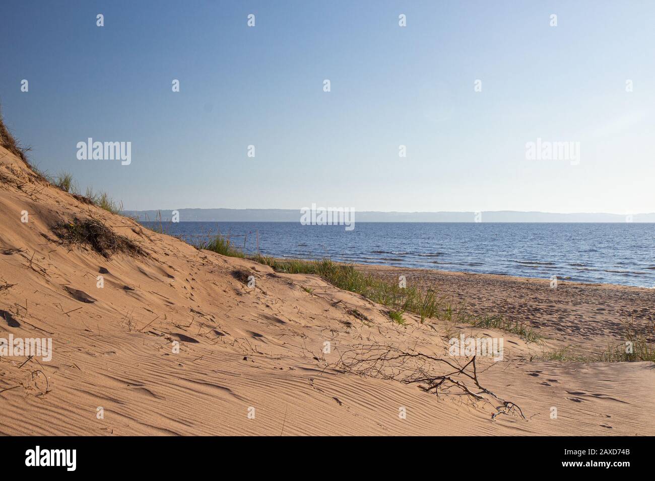 Une plage de sable à Mellembystrand, dans le sud de la Suède Banque D'Images