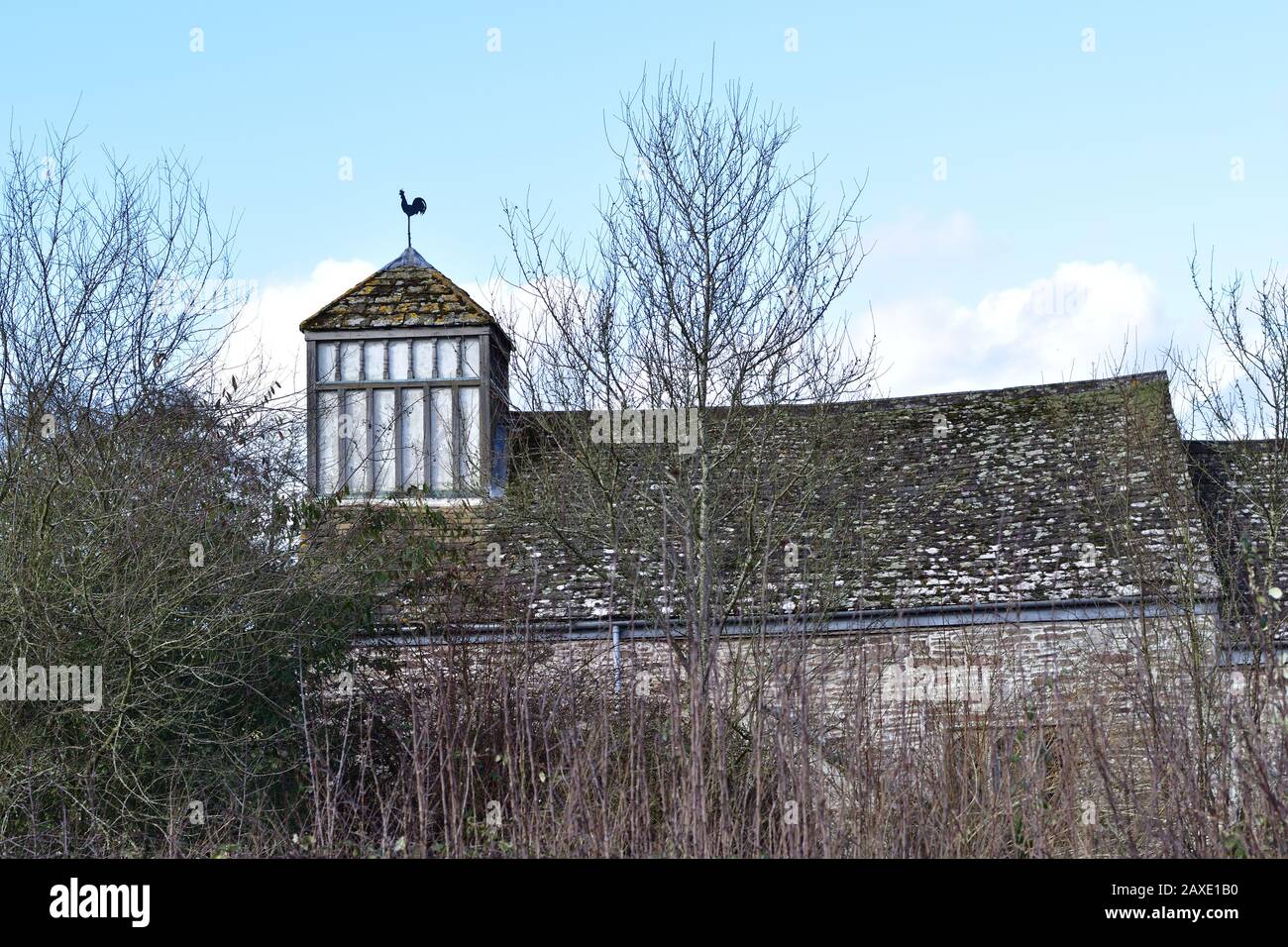 Toit et tour de l'église St James's, Llangua, Pays de Galles, Royaume-Uni Banque D'Images