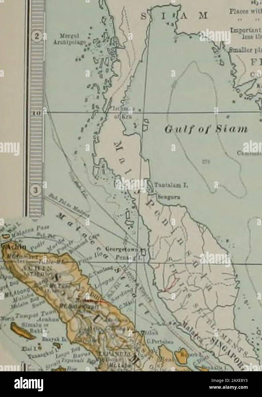 Dictionnaire du siècle et cyclopedia, un ouvrage de référence universelle dans tous les départements de la connaissance avec un nouvel atlas du monde . No 115 AUSTRALIE. N° 116ILES EAST INDE. L'Atlas Cecturv. &GT; ÎLES DE L'INDE DE L'EST, X; (MALAISIE ET MÉLANÉSIE.) •/? ©^ Je.anOEnillAeuul. ?If ?? AR (xpt, ipprHllulrlj, u fnlIo«l tri.&gt; 100.000 inhibiJUDU; BATAYLl 2 i.(Mi ?•? LOD.uuu Palrmbnng n&gt; uiLh ) LInsaicn Banque D'Images