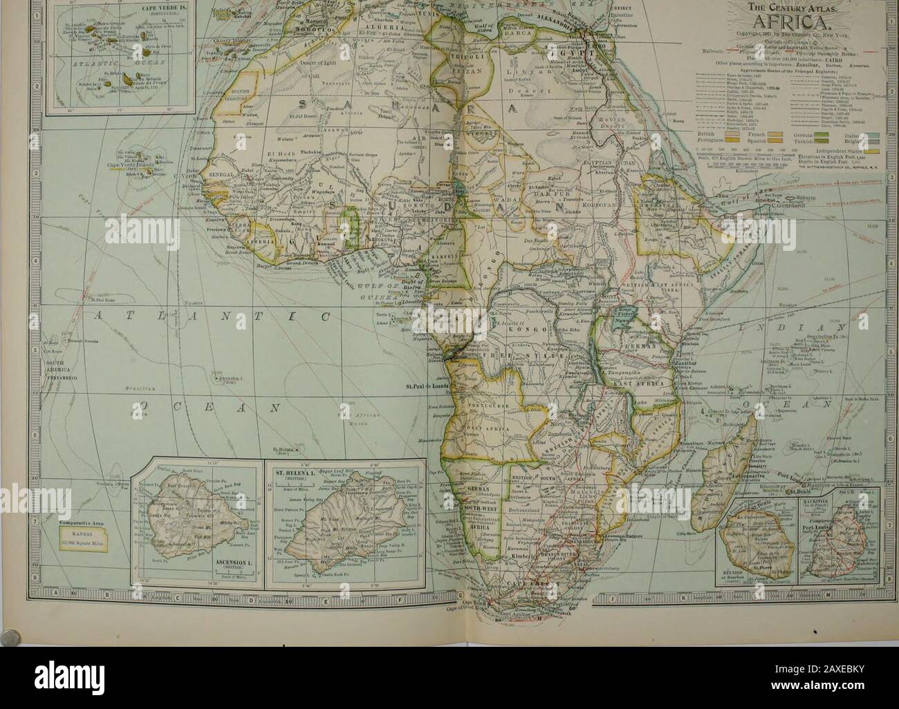 Le dictionnaire du siècle et cyclopedia, un ouvrage de référence universelle dans tous les départements de la connaissance avec un nouvel atlas du monde . n Q No 108JAPAN ET LA CORÉE. N° 109AFRICA. N° 109. - Tme Centukv Atlas. AFRIQUE. CN,i.i,.(C m^; o FliMallhniEr IWLOIWIaliiliiUsu. RULIU 1— •Inirflkt l-ri&gt;.,P.I bvl°r.ni |i. N° 109AFRICA. No 110 Afrique.Nord-Est Partie. Banque D'Images