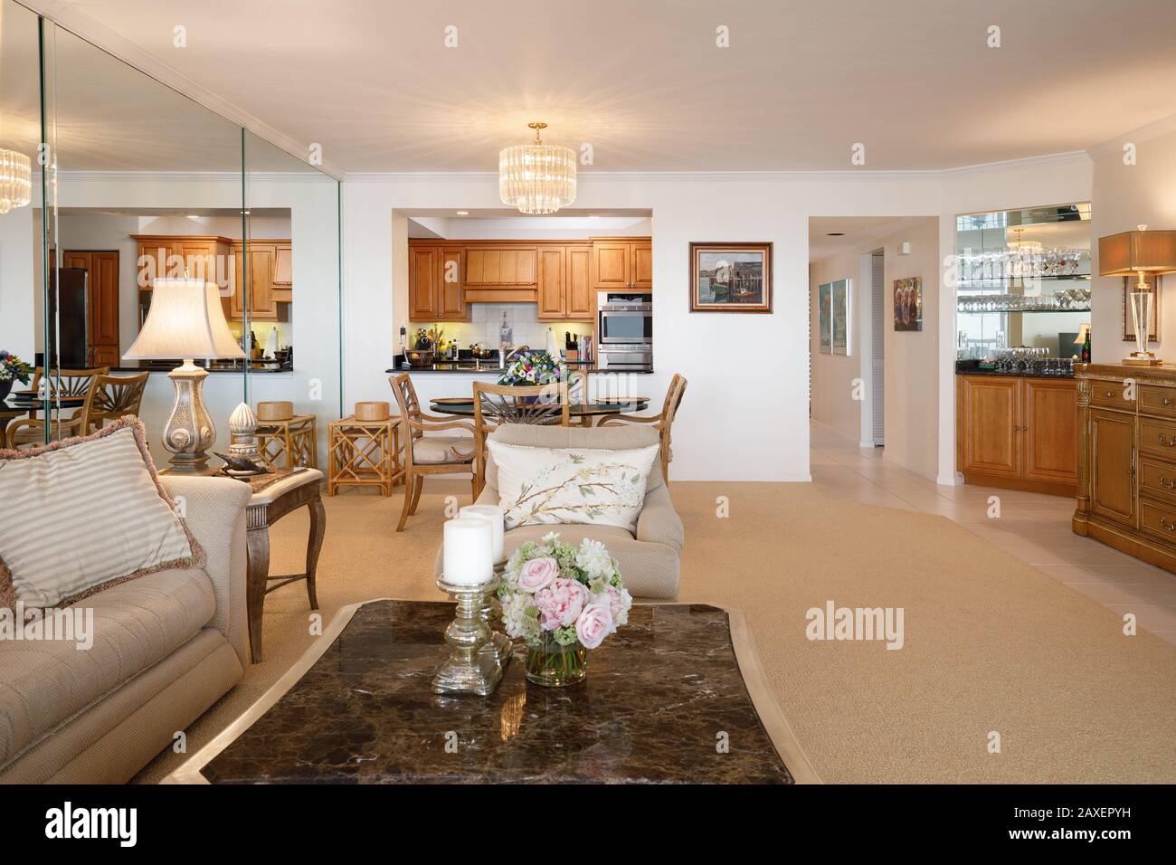 Appartement à l'intérieur de la Floride, appartement de luxe à Marco Island, Floride Banque D'Images