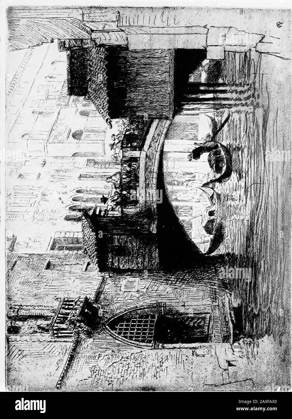 Etchings modernes, mezzotints et points secs . Hagdigue, faites l'appel acentrale et intime. Dans l'expression imaginative et symbolistique Marcel Roux excels; ses sujets bibliques sont strikinglyimpressionnants, et ceux des côtés les plus ignorés de l'arrestation de vie par l'hispower d'avoir atteint ce qu'il s'est mis à atteindre. Son Dremonguettant est reproduit à partir de l'un de ses tirages antérieurs. C'est dans le thésimplique l'utilisation employée de l'aquatint et de la couleur que les etchings de Jacques Villon sont les plus agréables. Sa capacité spontanée et sa restriction vigoureusement dépeinte dans ses Marchands des ^uatre Saisons. Ce gravure, a Banque D'Images