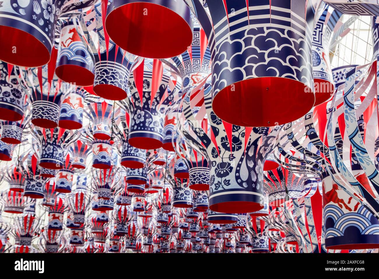 Décorations Chinoises Colorées Du Nouvel An, Bangkok, Thaïlande Banque D'Images