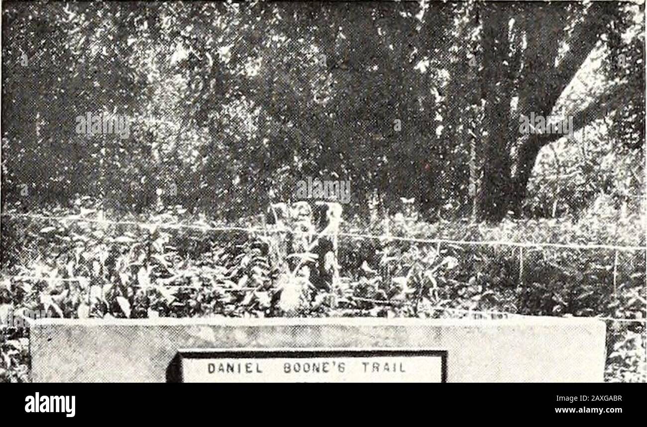 La route Wilderness du Kentucky : son emplacement et ses caractéristiques . Le ferry à environ 400 mètres sous Boonesborough. Le premier ferry dans le Kentucky.Estabhshed par Richard Calloway en octobre 177!), sous une subvention de la législature de Virginie. Banque D'Images