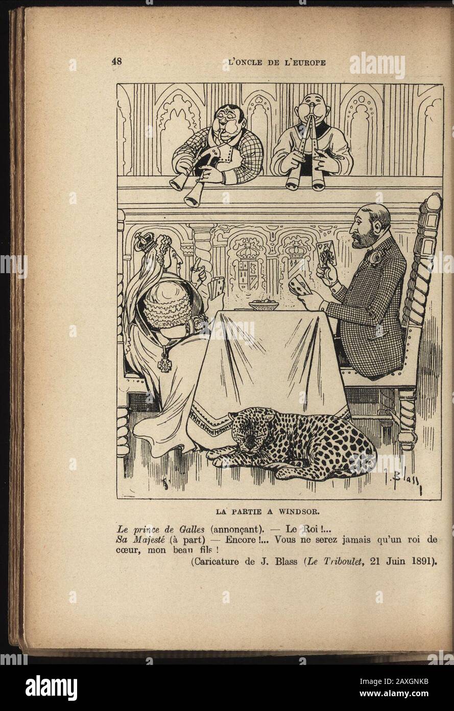 'L'Oncle de l'Europe' devant l'objectif caricatural : images anglophones, françaises, italiennes, allémandes, auxtrichiennes, hollandaises, belges, suisses, espagnoles, portugaises, américaines, etc. . lenfant prodigue. La reine Victoria. — Mon fils, vous avez cinquante millions de dettes :rassurez-vous, je ne les payerai pas. Mai à quoi vous avez pu déjà faire une paire de somme ?le prince de Galles — Oh ! ma mère ! ! Caricature De Moloch (Là Silhouette, 24 Mai 1894). LE PRINCE DE GALLES DEVANT LHUMOUR ANGLAIS* 49 Banque D'Images