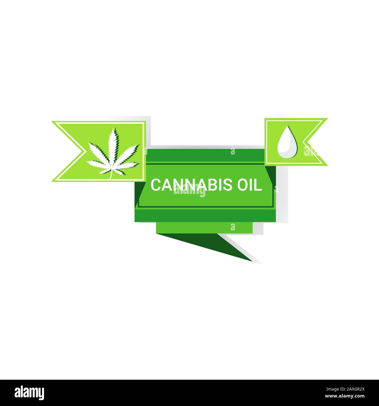 etiquette de feuilles de marijuana étiquette d'huile de cbd chanvre ganja cannabis badge de mauvaises herbes industrie pharmaceutique médicale entreprise logo design plate illustration vectorielle Illustration de Vecteur