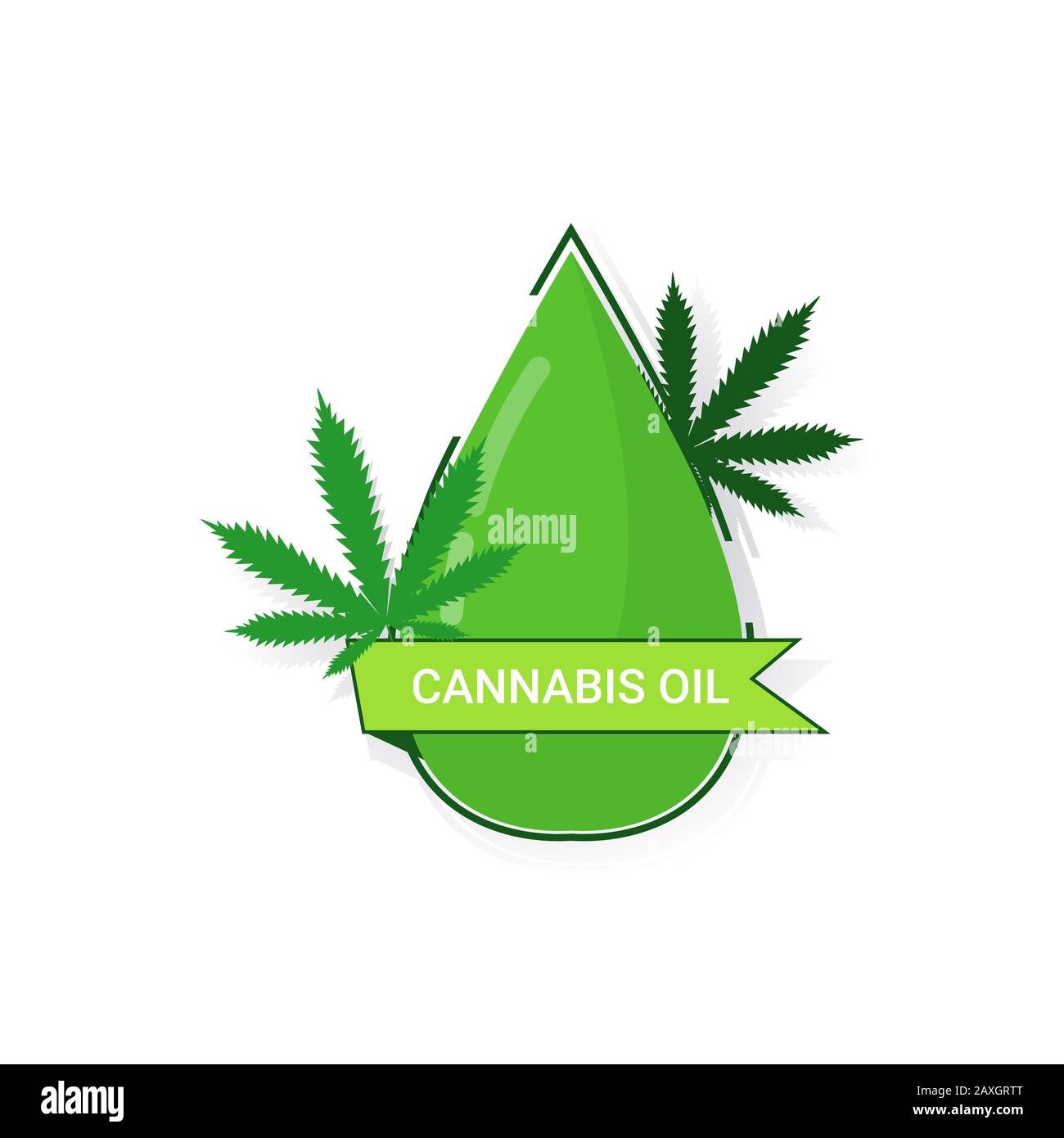 etiquette de feuilles de marijuana étiquette d'huile de cbd chanvre ganja cannabis badge de mauvaises herbes industrie pharmaceutique médicale entreprise logo design plate illustration vectorielle Illustration de Vecteur