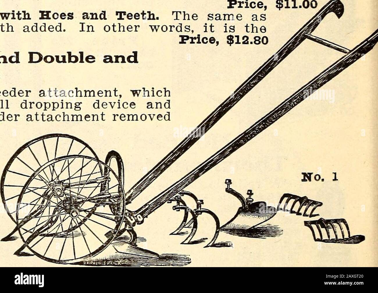 Catalogue annuel complet de Lilly : semences engrais stock aliments abeilles fournitures spray matériels volaille fournitures . AS No. 1 sauf qu'il n'a pas de Hoes ou de Rakes, butis équipé de la Fig. 369 accessoire d'élagage pour disque de jardin, deux charrues et quatre Dents de cultivateur. Prix, $9.00 No. 15 IRON AGE Hill et semoir et roue simple Hoe ? ^^Ifev ^sPlrW ^^TT^W Cet outil à roue simple diffère^s^L sf .^gb ^^^x^B™fl / / / ^V de n° 6 uniquement dans la construction de ^^^^^^^^V i /* 4 .^^^j^^IFT^^^SS^^^^UNE image et dans une seule roue, je ne peux pas travailler Banque D'Images