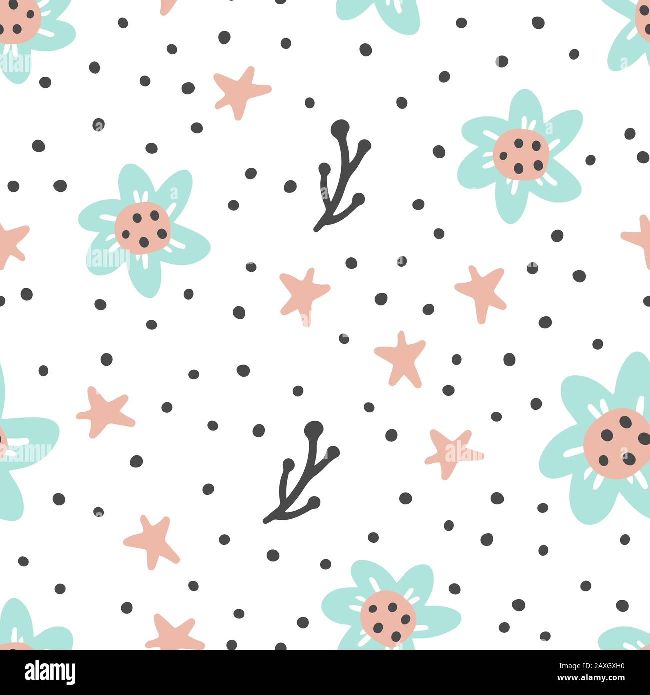 Motif sans couture de fleurs simples pour motif textile, motif papier peint. Illustration vectorielle. Illustration de Vecteur