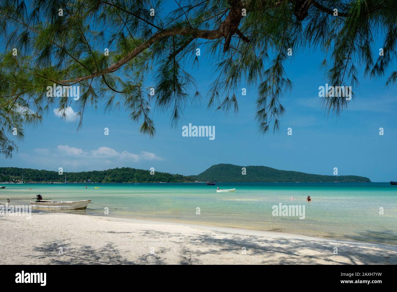 Saracen Bay paradis tropical plage dans l'île de Koh Rong Samloen au Cambodge Banque D'Images