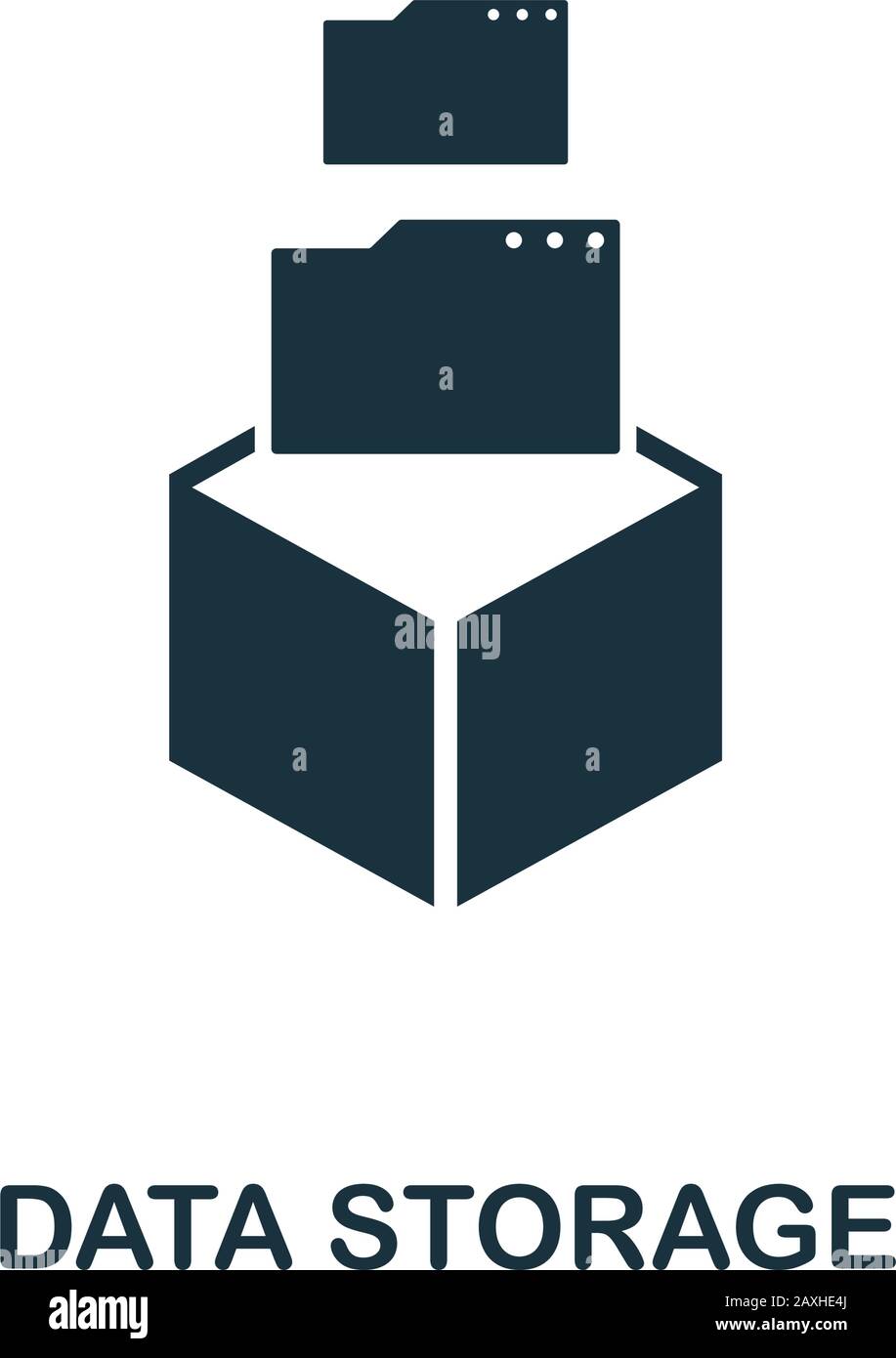 Icône stockage de données. Élément simple de la collecte des données de l'organisation. Icône de stockage des données remplies pour les modèles, les infographies et bien plus encore. Illustration de Vecteur