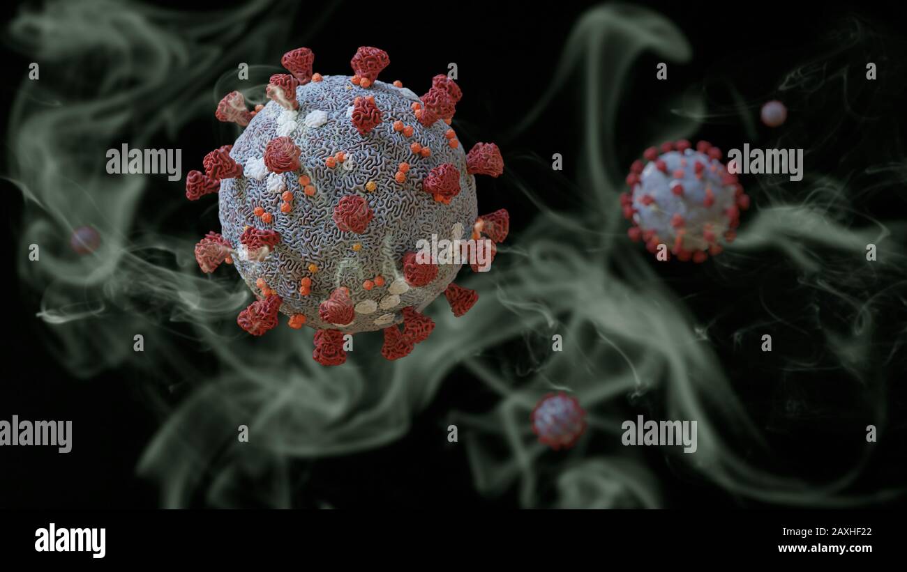 éclosion de coronavirus, virus de la grippe menaçant la santé Banque D'Images