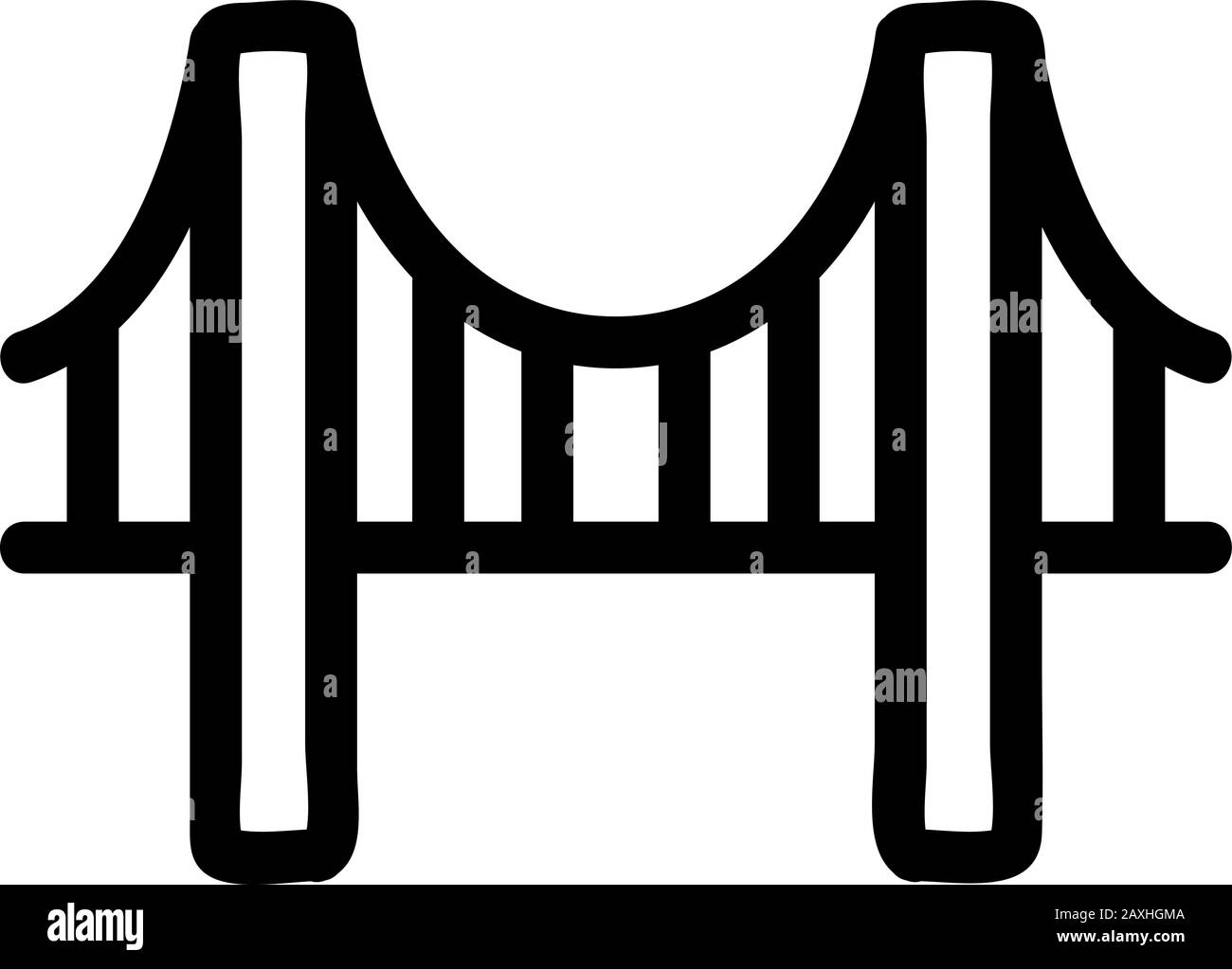 Vecteur d'icône de pont. Illustration du symbole de contour isolé Illustration de Vecteur