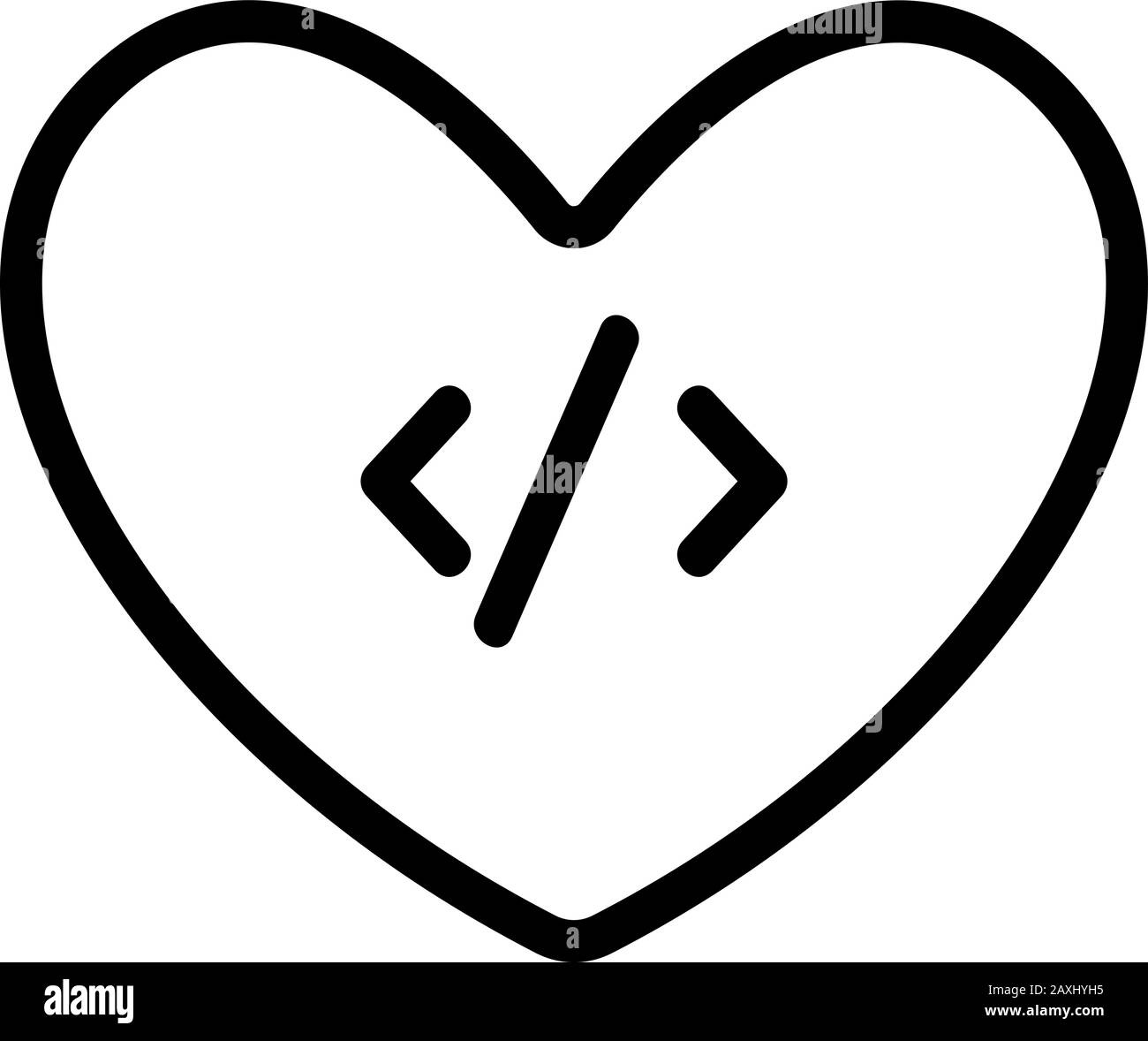 vecteur d'icône de programmation de code. Signe de ligne mince. Illustration du symbole de contour isolé Illustration de Vecteur
