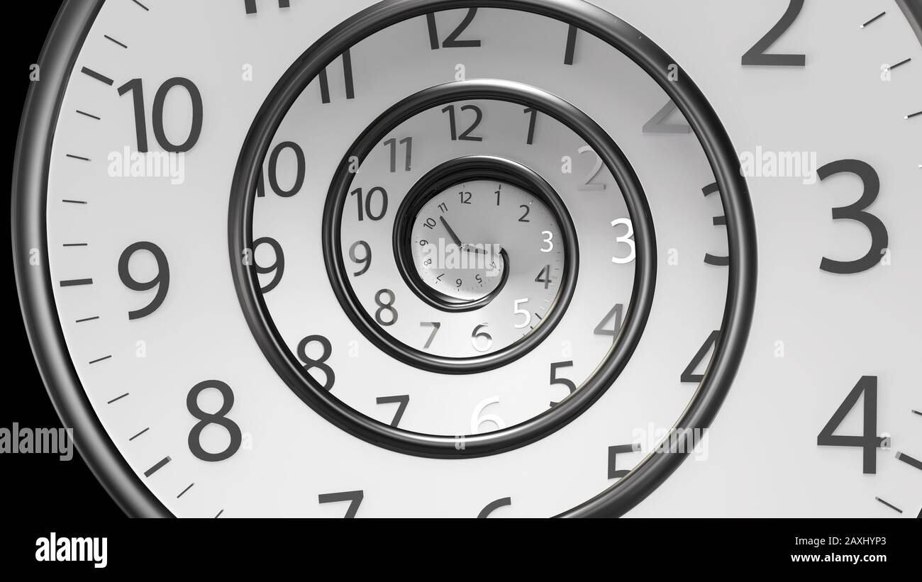 Horloge ronde classique de rendu 3D avec temps infini Photo Stock - Alamy