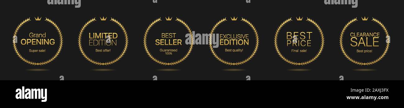 Les icônes de couronne d'or Illustration de Vecteur