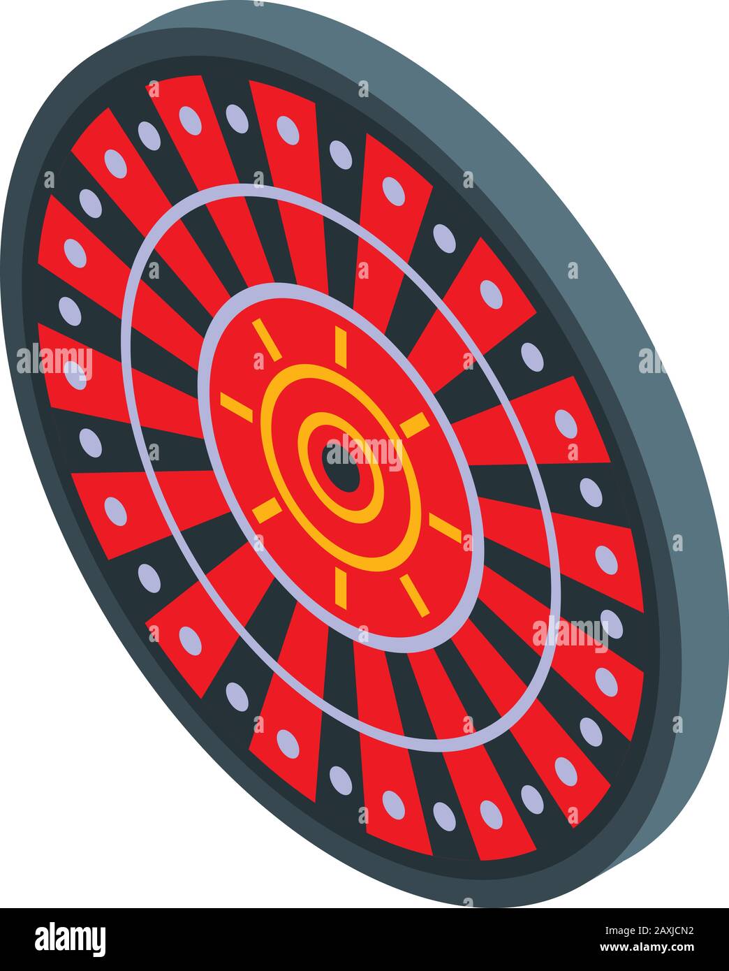 Icône rouge de roulette de casino, style isométrique Illustration de Vecteur