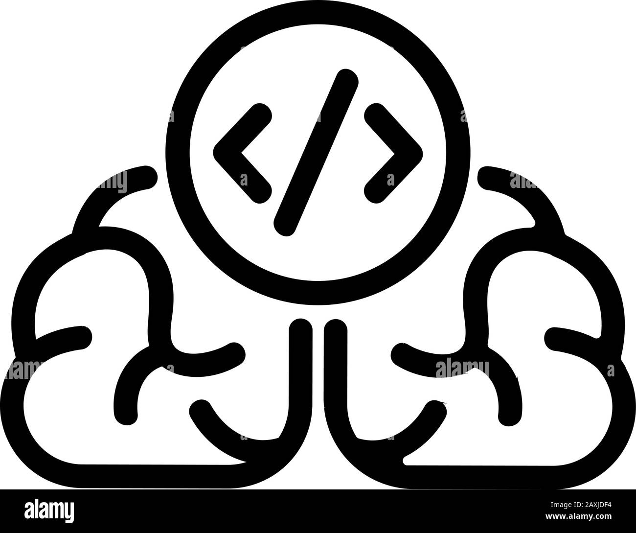 Vecteur d'icône du programmeur développeur. Illustration du symbole de contour isolé Illustration de Vecteur