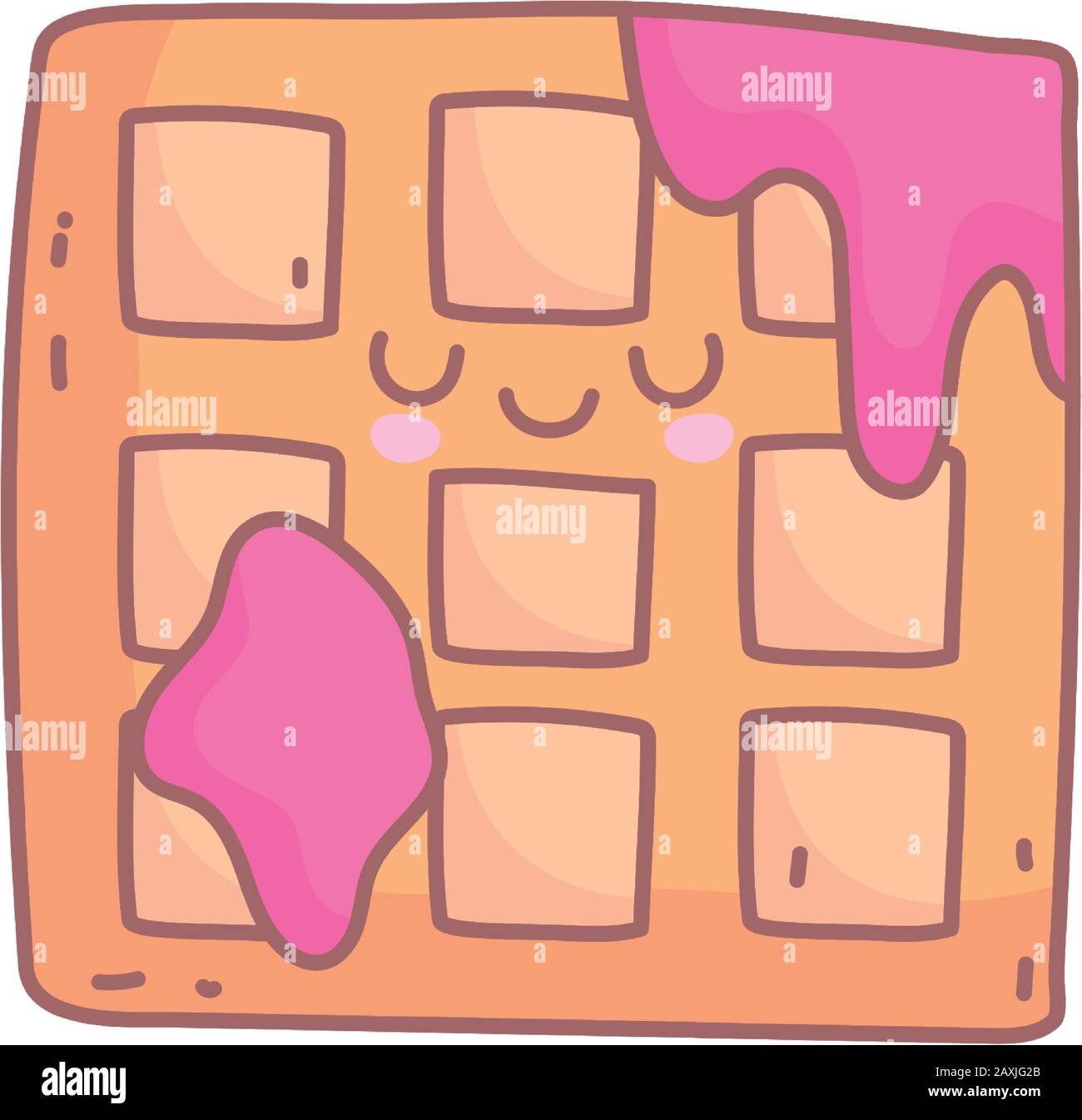 Waffle Avec Menu Confiture Restaurant Dessin Anime Nourriture Mignon Illustration Vectorielle Image Vectorielle Stock Alamy