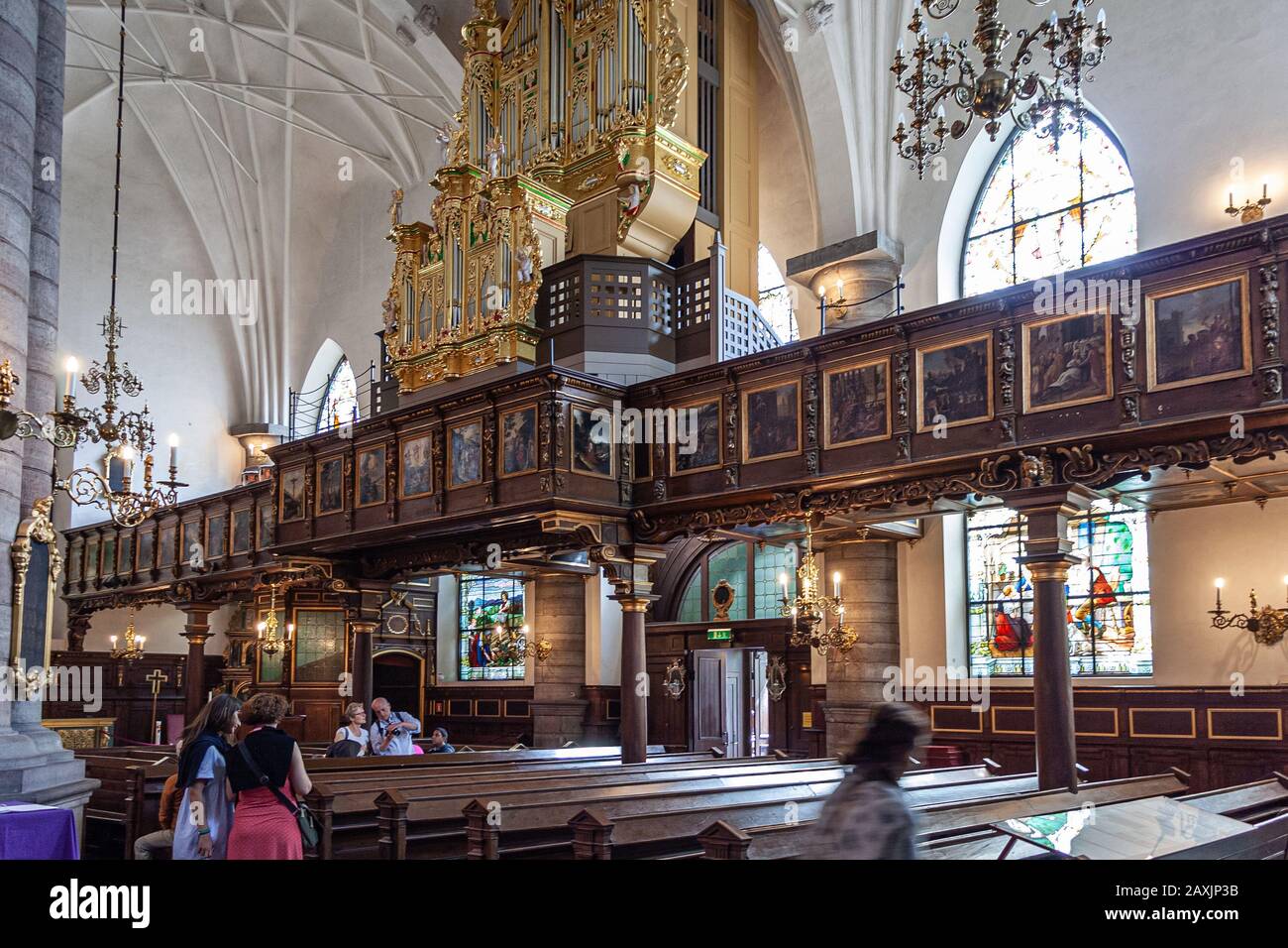 Orgue de l'église Saint-Gertrude à Gamla Stan, la vieille ville du centre de Stockholm Banque D'Images