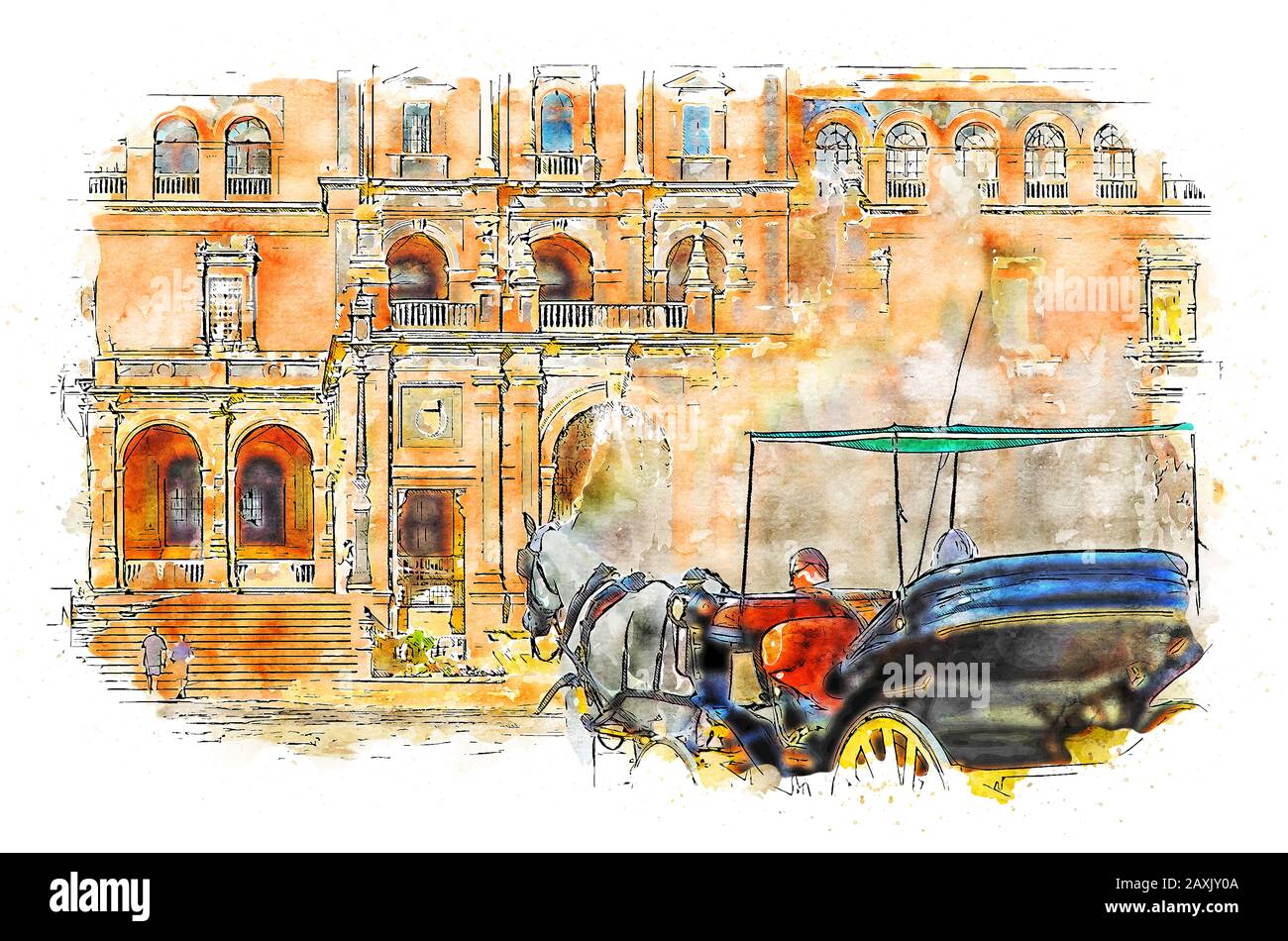 La Plaza de España à Séville est une des plus spectaculaires d'espaces architecturaux dans la ville et l'architecture. Neo-Moorish Banque D'Images