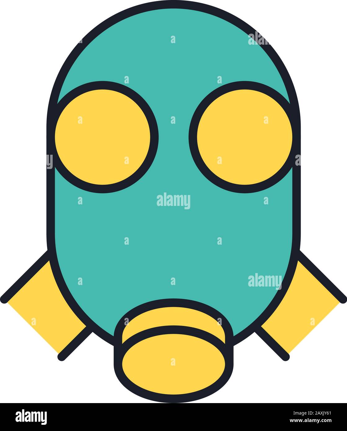 masque la ligne d'accessoire de protection et l'icône de style de remplissage Illustration de Vecteur