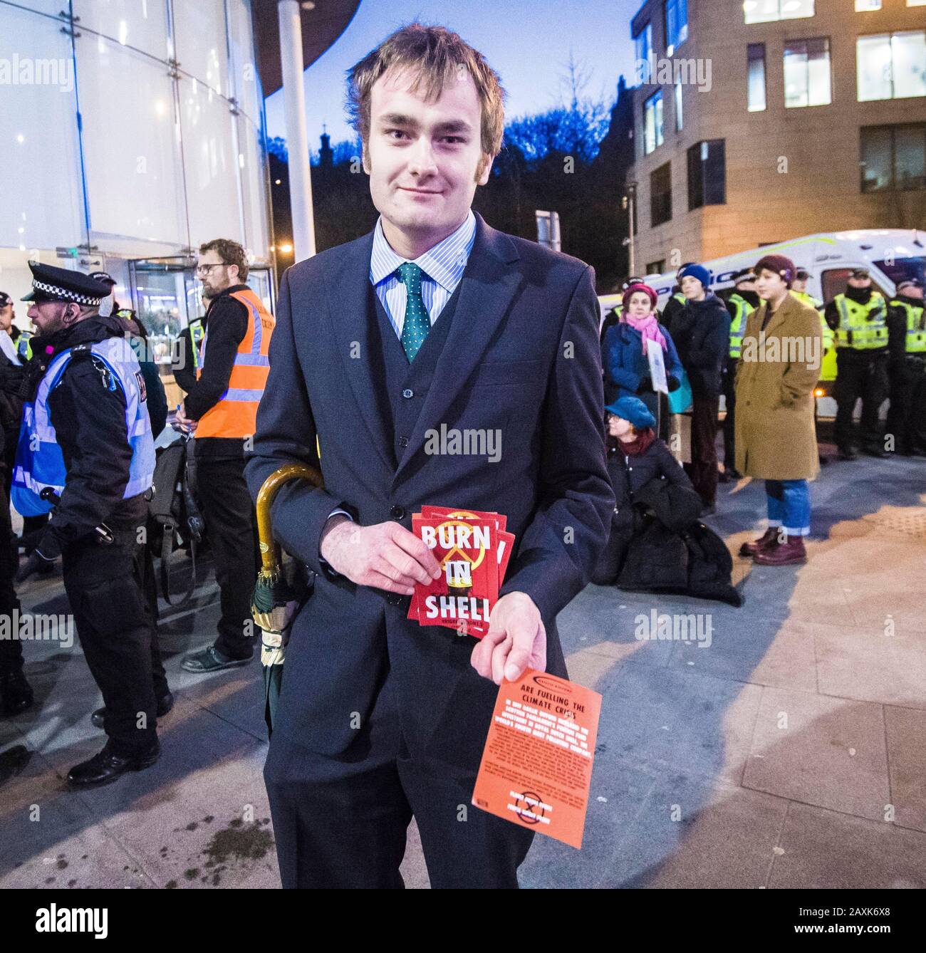 Extinction les manifestants de Rebellion bloquent l'entrée de Baillie Gifford: Gestion des actifs et fiducies d'investissement à Édimbourg, Baillie Gifford gère les fonds de pension De Msp. Crédit: Euan Cherry Banque D'Images