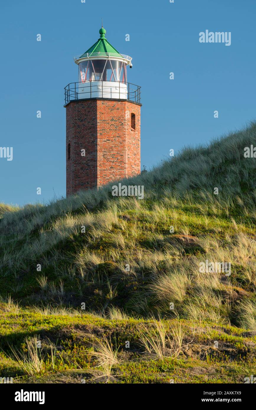 Phare Quermarkenfeuer Rotes Kliff, Sylt, Schleswig-Holstein, Allemagne Banque D'Images