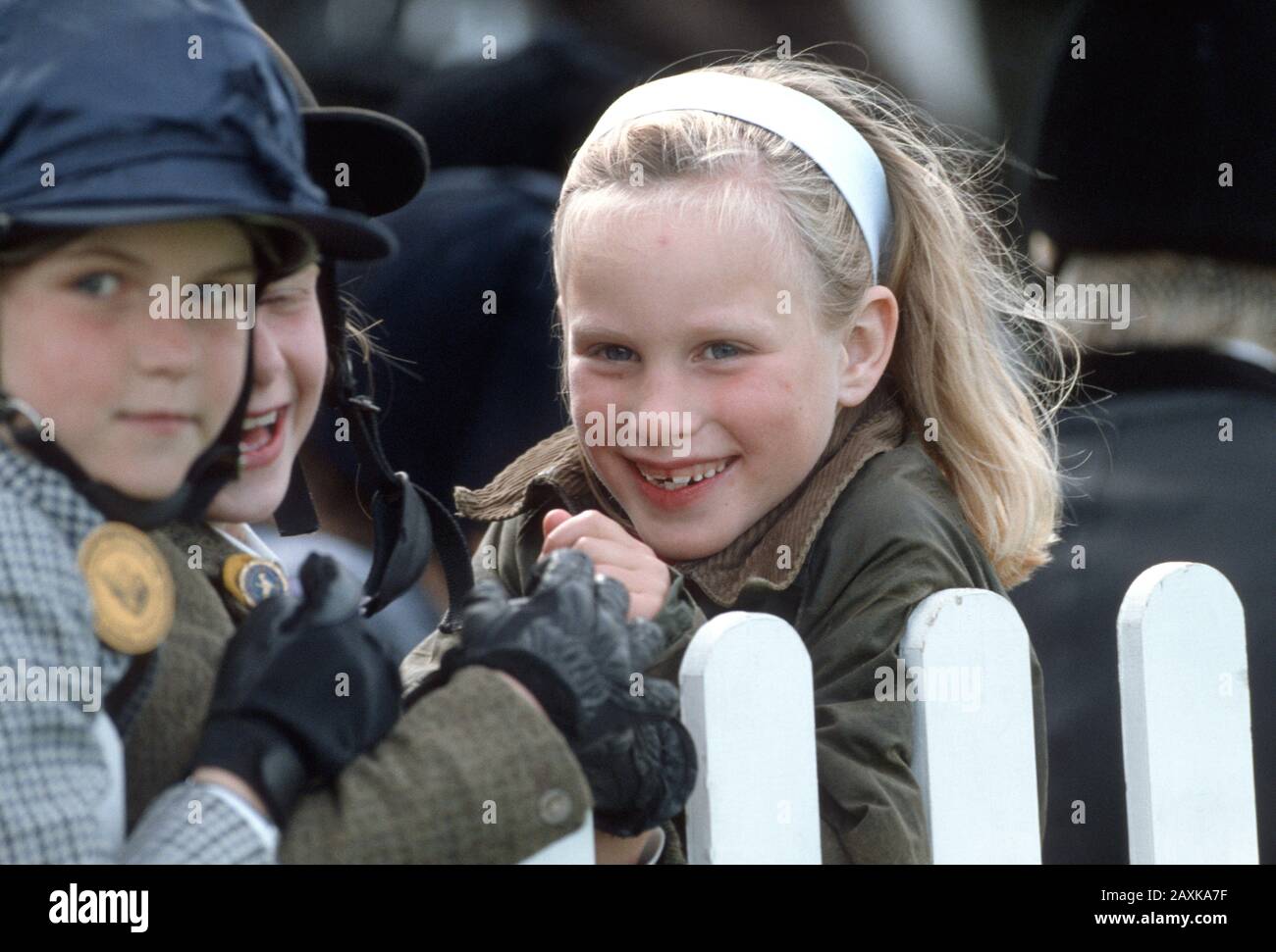 Zara Phillips Lors Des Épreuves Du Windsor Horse, Angleterre Avril 1988 Banque D'Images