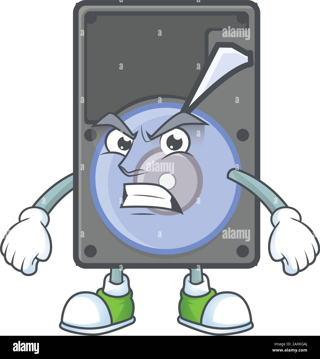 personnage de dessin animé du disque dur avec visage en colère Image  Vectorielle Stock - Alamy