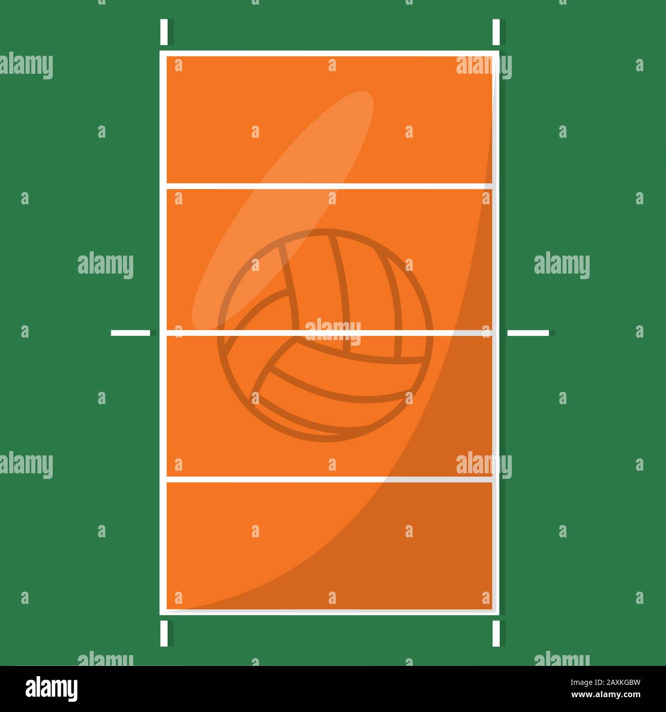 illustration vectorielle isolée du terrain de volley-ball pour le concept sportif Illustration de Vecteur