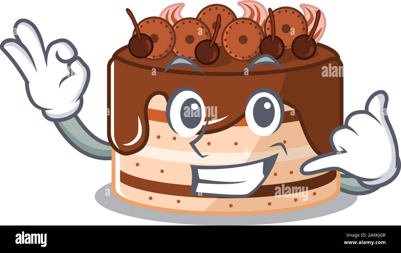 Appelez Moi Drole Gateau Au Chocolat Dessin Anime Personnage Concept Image Vectorielle Stock Alamy