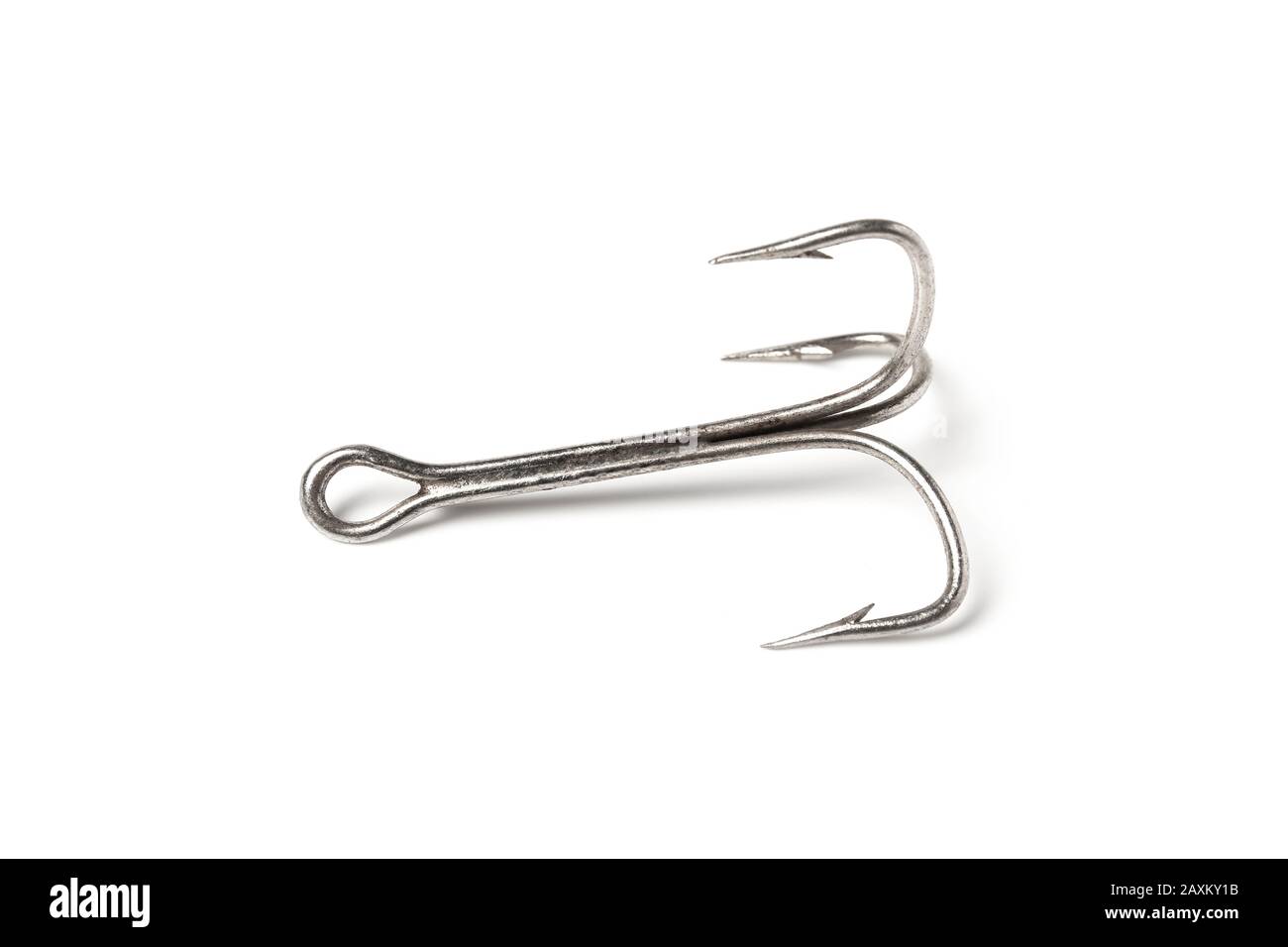 Crochet de pêche isolé sur blanc Banque D'Images