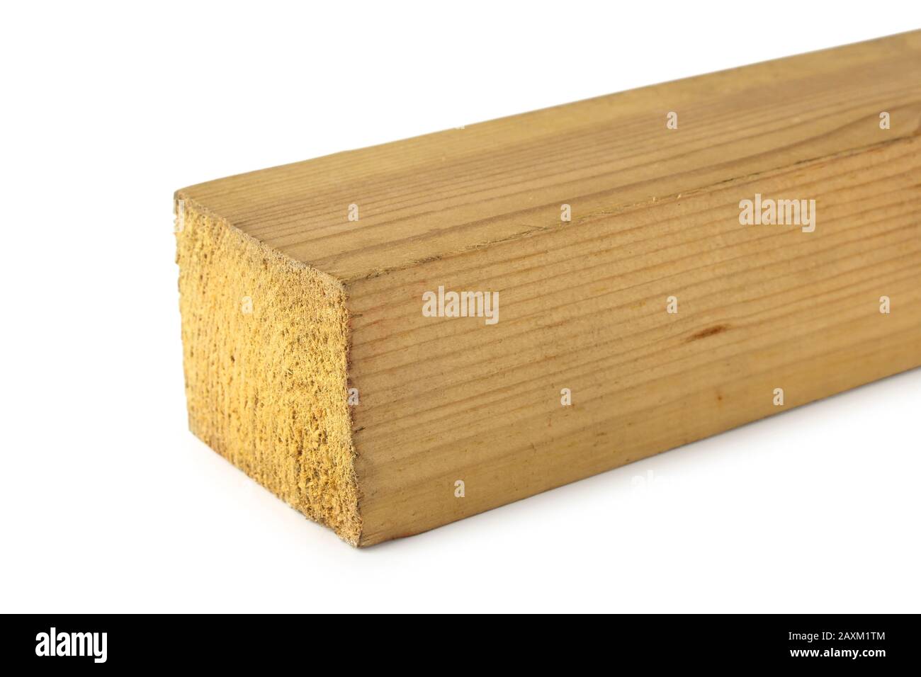 Barre en bois isolée sur fond blanc Banque D'Images
