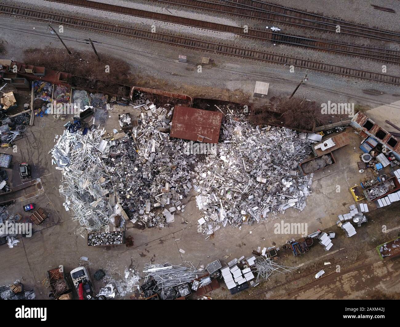 Drone aérienne Metal Scrayard recyclage Cincinnati Ohio États-Unis Banque D'Images