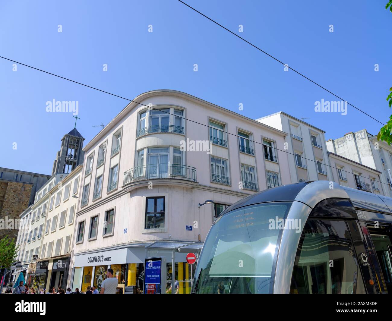 Europe, France, Bretagne, Brest, bâtiment commercial de la rue de Siam Banque D'Images