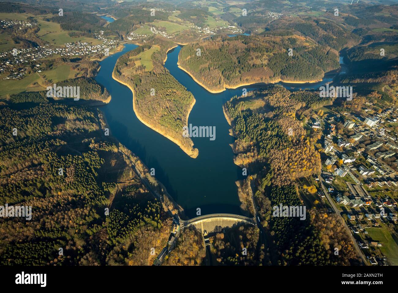 Vues Aériennes, Gummersbach, Leienbach, Hackenberg, Lantenbach, Bredenbruch, Deitenbach, Brink, Rupture, Bergneustadt, Oberbergisches Pays, Rhi Nord Banque D'Images