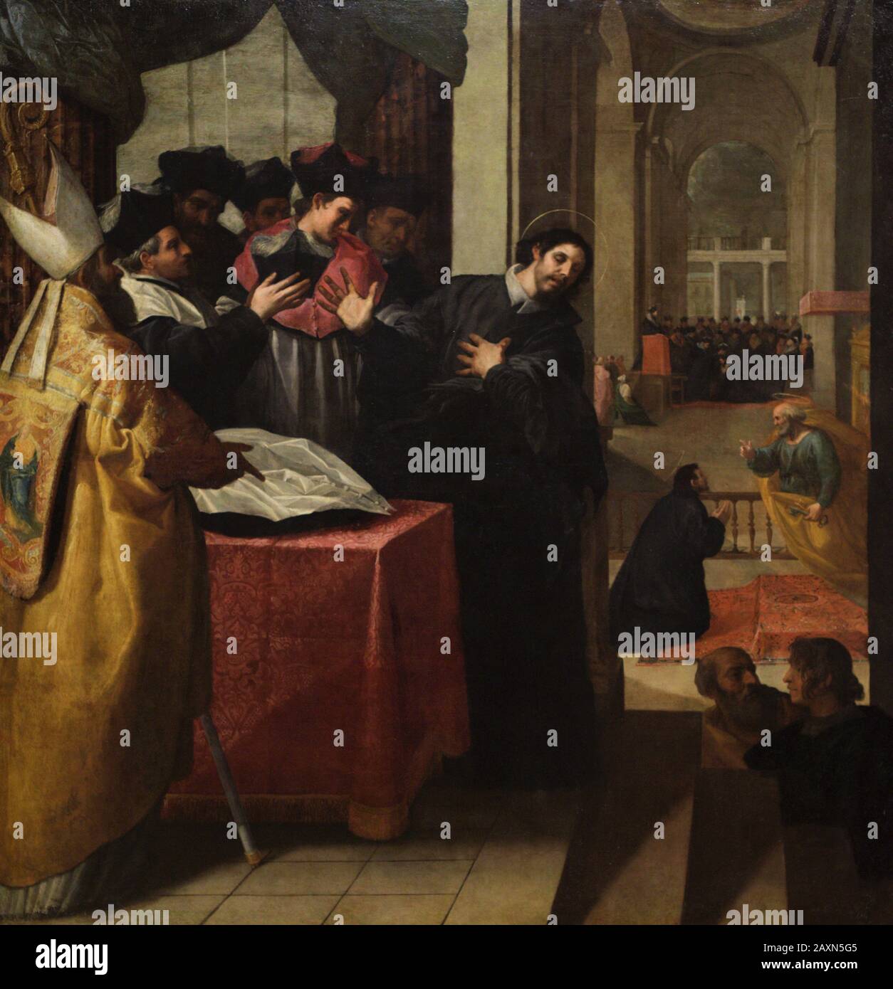 Vincenzo Carducci (1576-1638). Peintre italien. Saint Jean de Matha renonce au doctorat et l'accepte ensuite par inspiration divine, 1632-1634. Musée Des Beaux-Arts De La Corogne, Galice, Espagne. (Sur Prêt, Musée Du Prado, Madrid). Banque D'Images