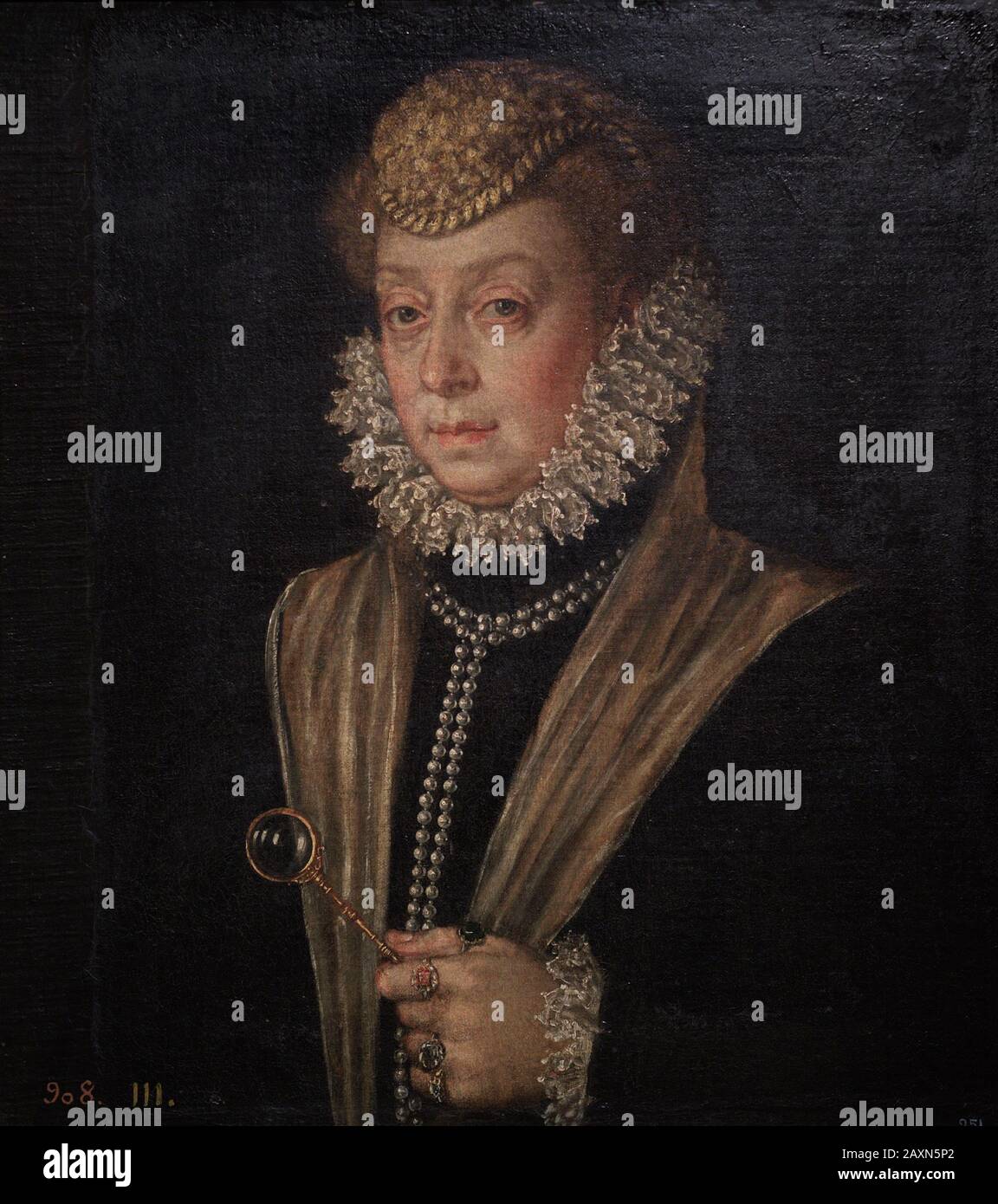 Anonyme. École D'Espagnol. Portrait d'une dame inconnue, 1500-1599. Musée Des Beaux-Arts De La Corogne, Galice, Espagne. (Sur Prêt, Musée Du Prado, Madrid). Banque D'Images