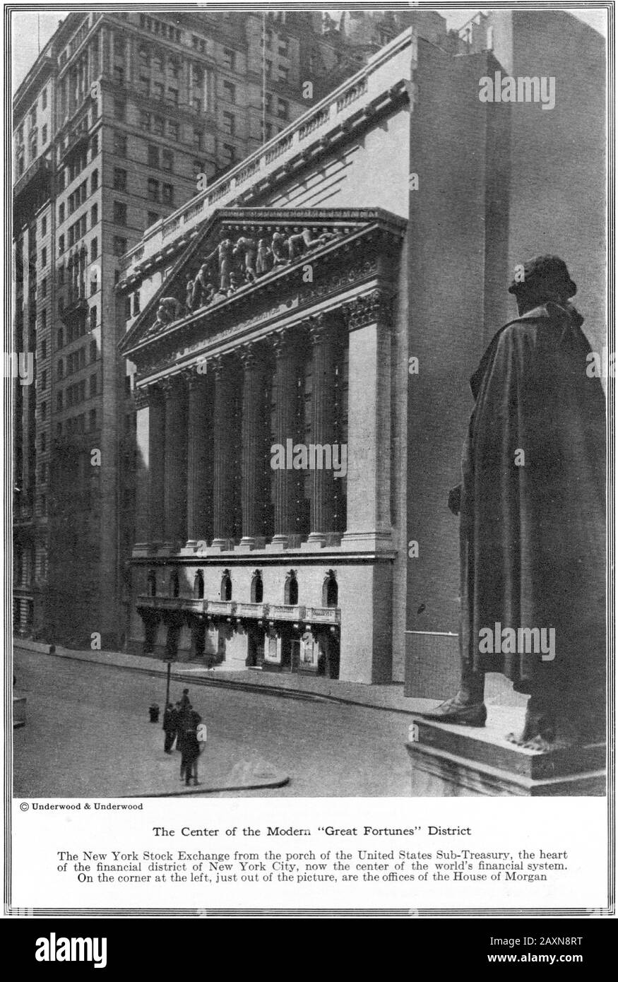La Bourse de New York; bureaux de la Maison de Morgan à gauche Banque D'Images