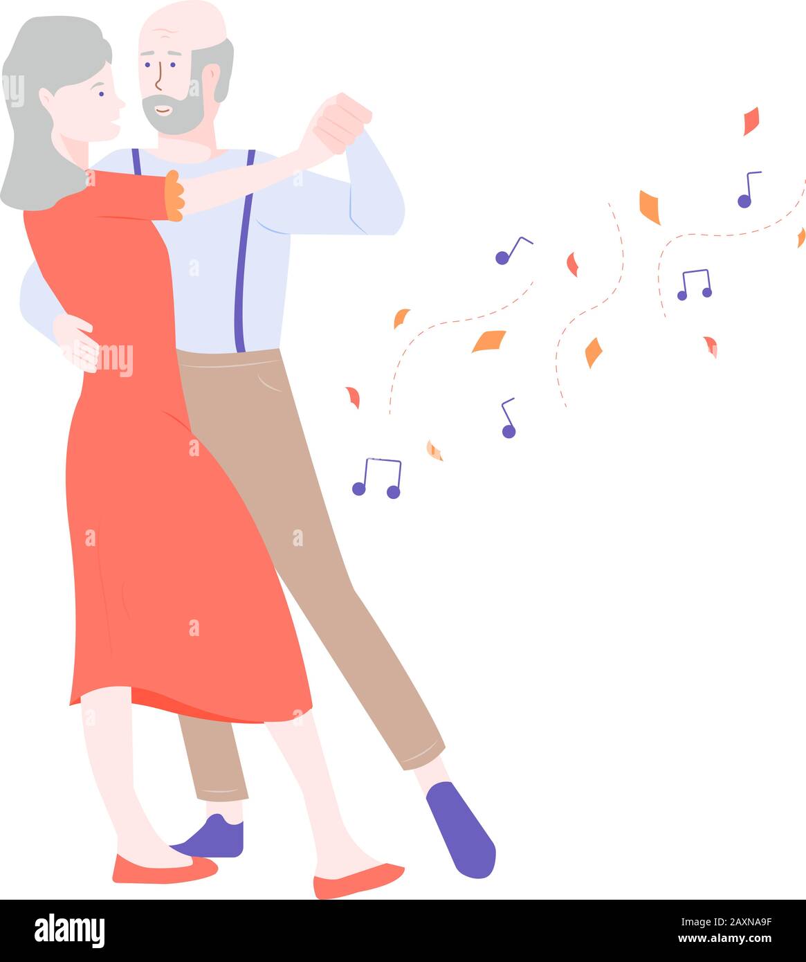 Couple d'âge mûr dansant. Illustration de Vecteur