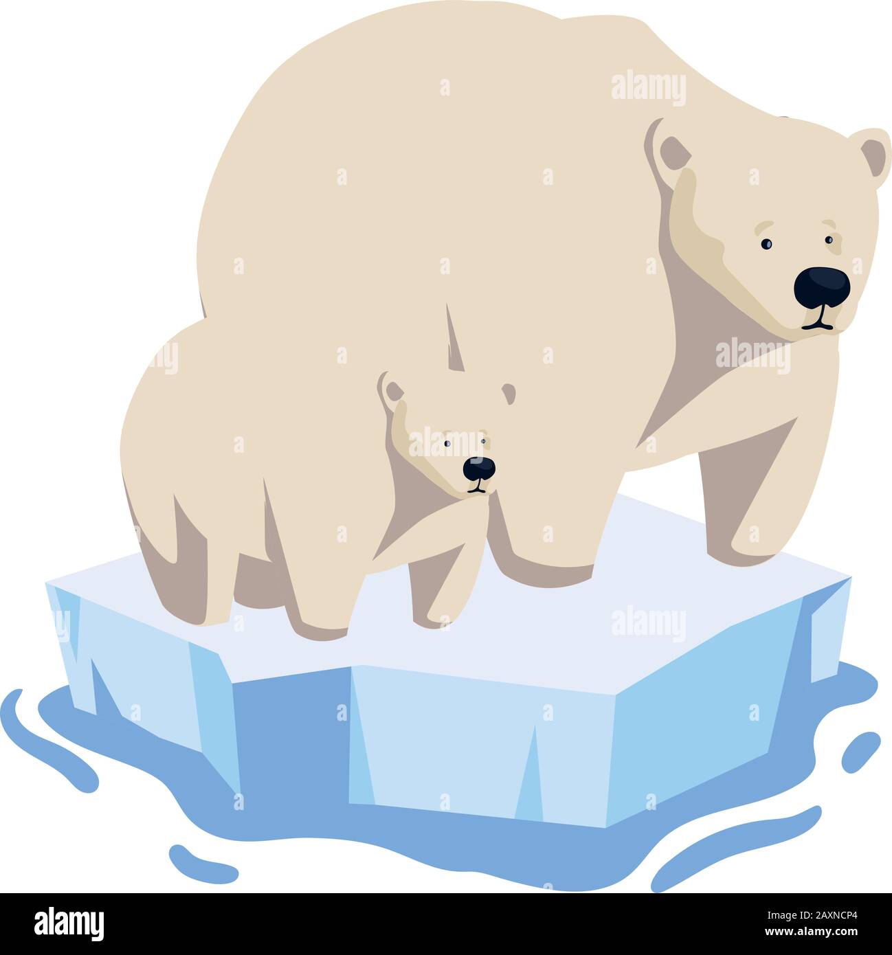 ours polaire avec cub au paysage d'hiver, la mère et l'enfant illustration  vectorielle Image Vectorielle Stock - Alamy