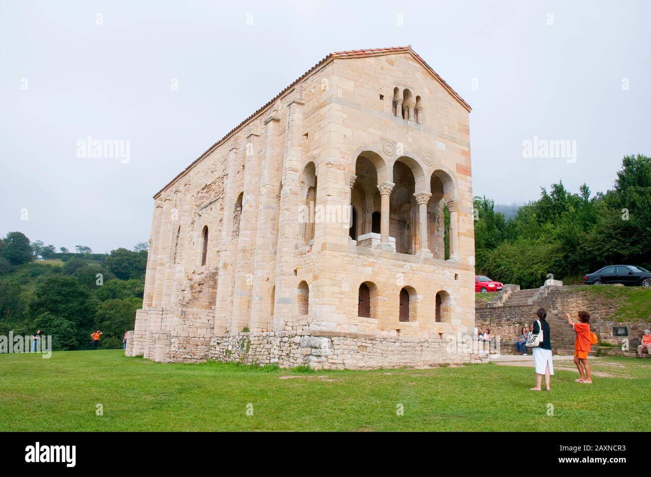 L'église Santa Maria del Naranco. Oviedo, Asturias, Espagne. Banque D'Images