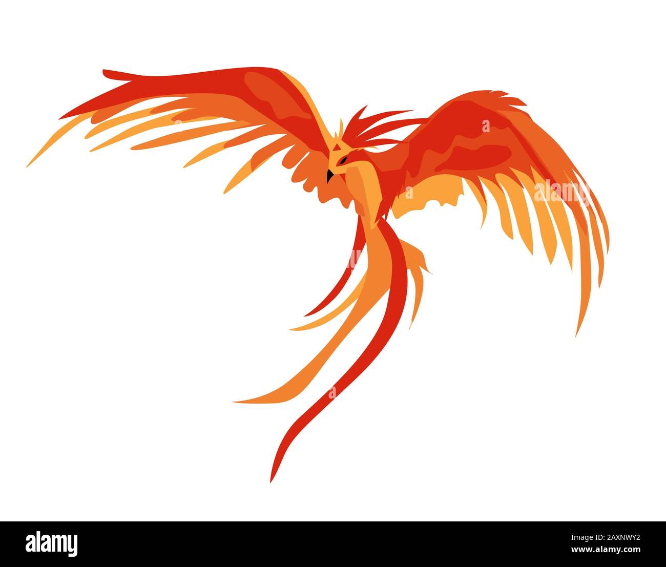 Phoenix. La magie de phoenix. Harry Potter. L'oiseau du professeur Dumbledore. Illustration isolée sur fond blanc. Animal Fiery. Banque D'Images