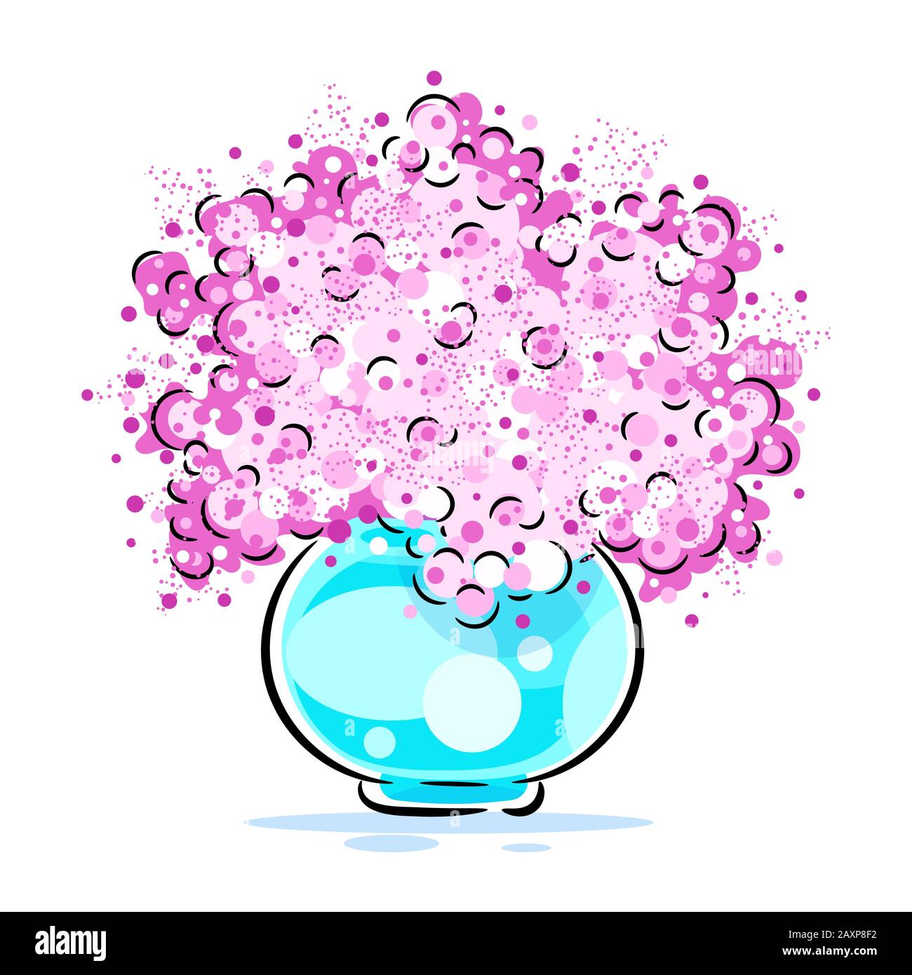 Lilac Gonflant Dans Une Illustration Vectorielle De Décanteur De Verre Illustration de Vecteur